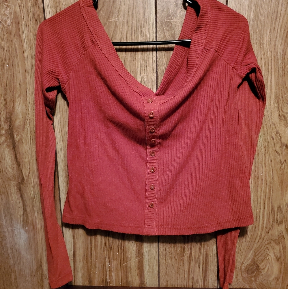 Long sleeve off the shoulder shirt